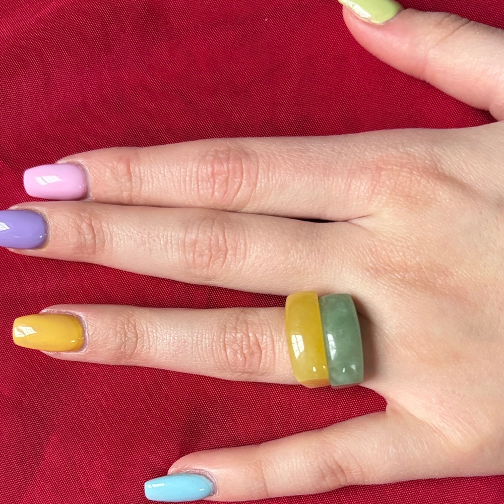 Green and Yellow Jade Ring Set 💛💚